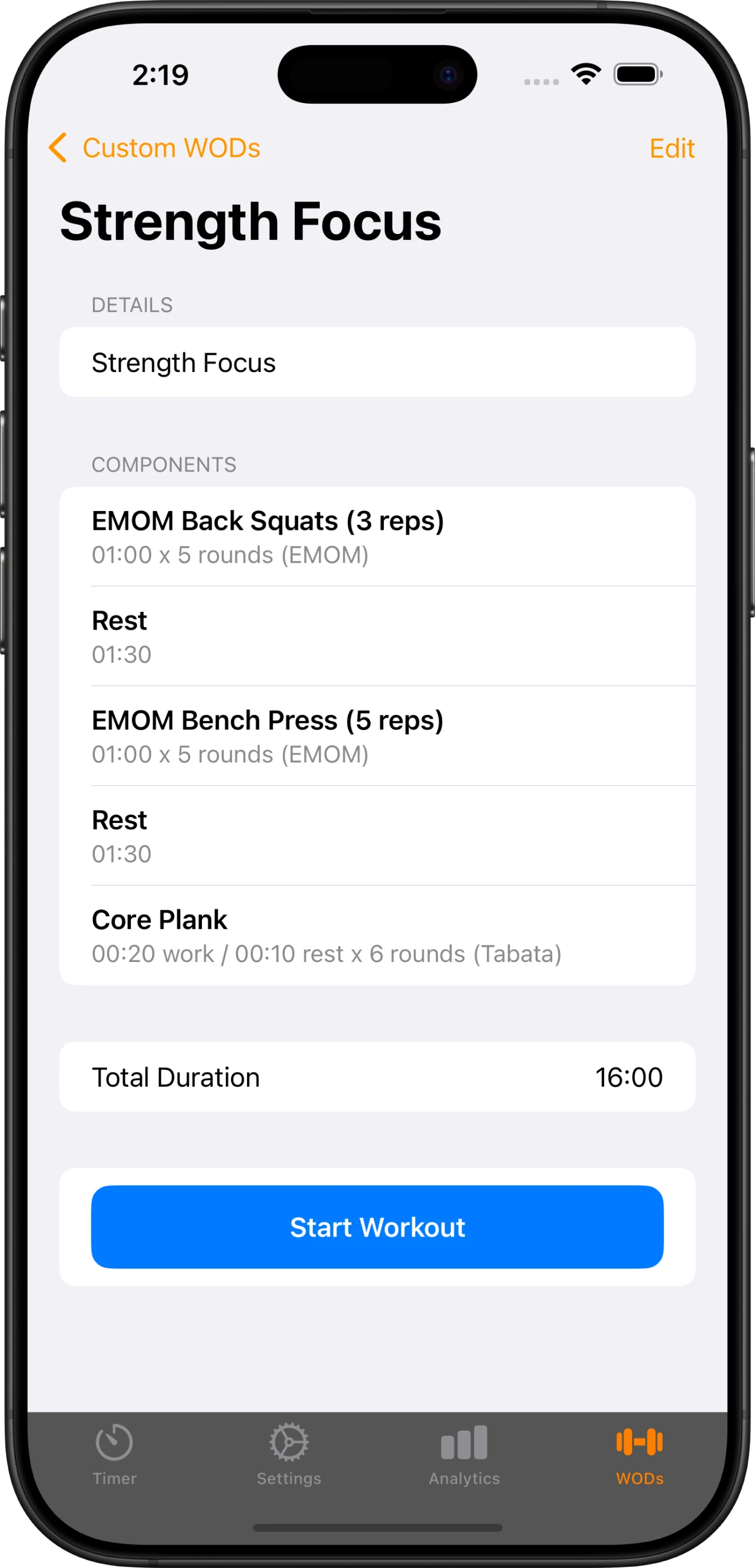Create Custom Workouts